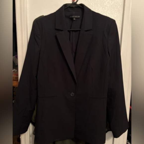 Antonio Melani black pinstriped suit  blazer 10 - Picture 1 of 5